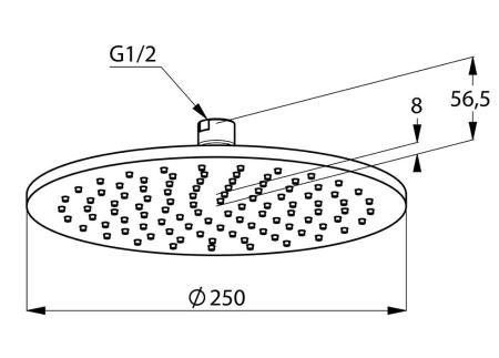 Верхний душ Kludi A-Qa 6432591-00 D25 см круглый, плоский 8 мм, цвет белый