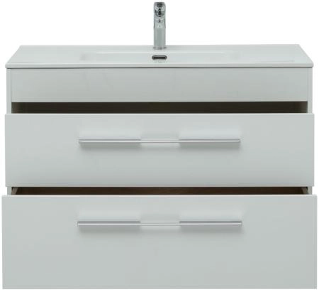 Тумба под раковину Aquanet Августа 100 белый (ручка хром)