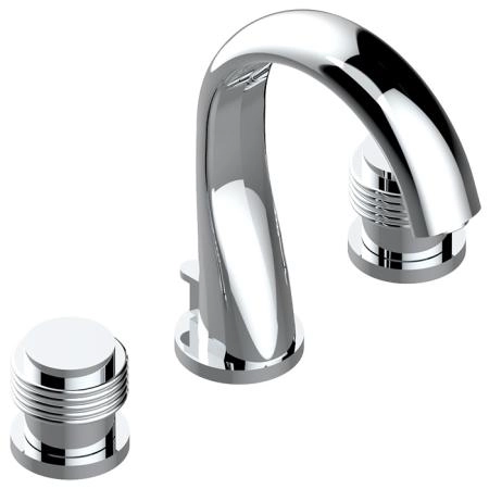 THG Diplomate grooved rings Смеситель для раковины на 3 отверстия, с донным клапаном, цвет: хром