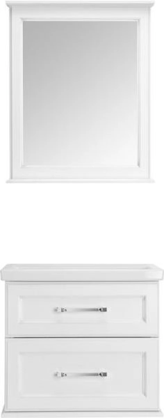 Тумба под раковину ASB-Woodline Венеция 70 Белый (патина серебро)