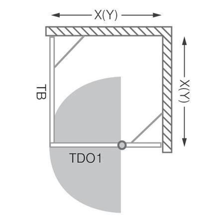Боковая стенка Roltechnik TB/900 S/CS стекло прозрачное профиль матовый хром