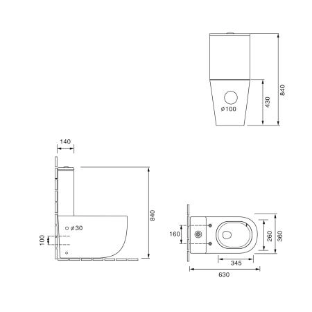 Унитаз KNOTLOR WC655WG, напольный белый