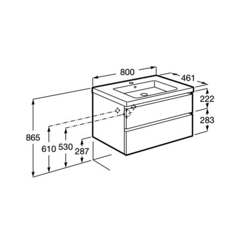 Roca Domi Тумба подвесная 80x45x51см, с 2 ящиками, цвет: белый