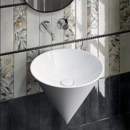Kerama Marazzi Cono Раковина 44.5х44.5х35см., подвесная, без отв., без перелива, цвет: белый глянцевый
