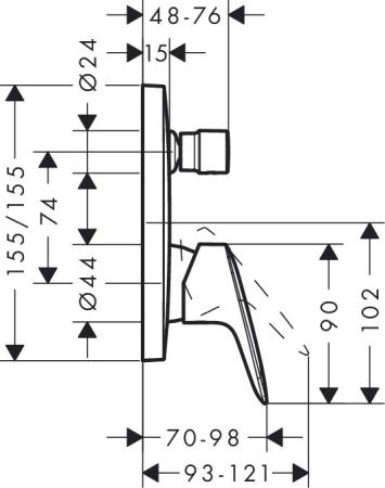 Смеситель Hansgrohe Logis 71405000 для ванны для 01800180
