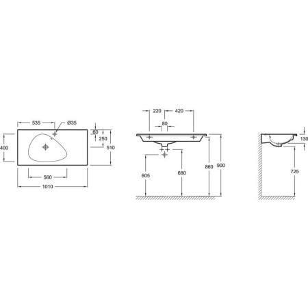 Раковина Jacob Delafon NOUVELLE VAGUE EXAQ112-Z-MG2 101 см подвесная цвет серый