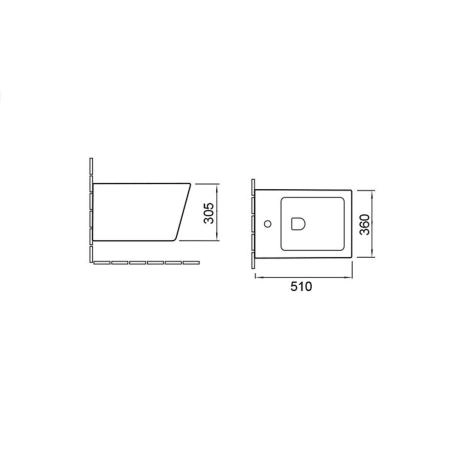 Биде подвесное Vincea Q-Line VB1-12G1B, цвет золото/черный