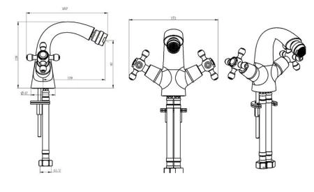 Смеситель для биде Boheme Camelia хром_Комплект 276-Camelia