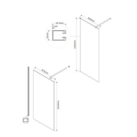 Душевая перегородка Vincea Walk-In VSW-1H900CG, 900*2000, хром, стекло тонированное