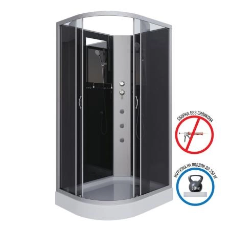 Душевая кабина Niagara NG-3512-14RBKG 1200х800х2000 низкий поддон 13см стекло тонированное