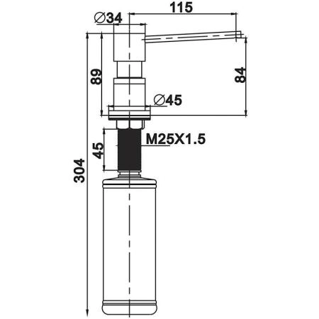 Дозатор для мойки Gappo G402-9 латунь оружейная сталь 300мл