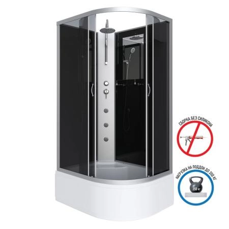 Душевая кабина Niagara NG-2510-14LBKTG 1200х800х2100-2400 высокий поддон 40см стекло тонированное