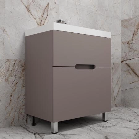Тумба с раковиной Style Line Матис 70 ЛС-00002436 напольная под ASTI 70 (2 ящика) ТАУП ТЁМНЫЙ ЭМАЛЬ