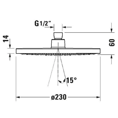 Duravit Shower Верхний душ Ø23см., 1 режим, настенный/потолочный, цвет: черный матовый