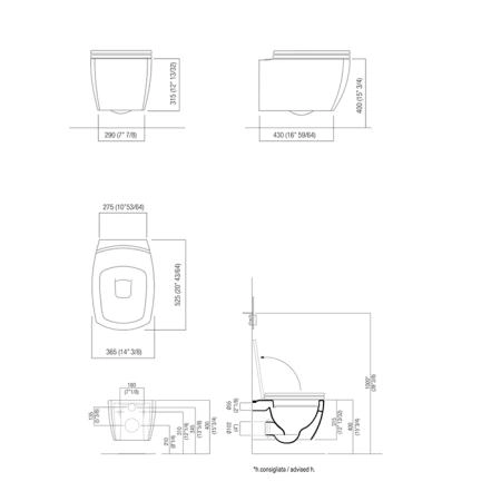 Agape 750 Унитаз подвесной 35.5х57.5х30см., с крышкой-сиденьем с механизмом Soft close, цвет: белый глянцевый