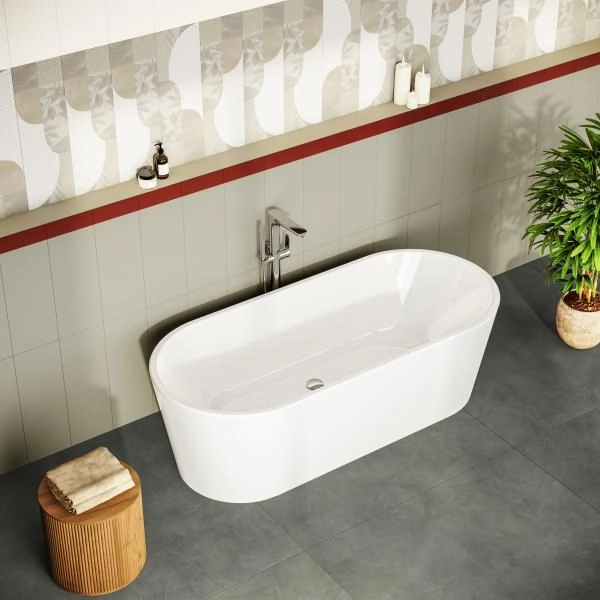 Ванна VitrA Geo 65380006000 180 x 80,5 см отдельностоящая акриловая прямоугольная белая