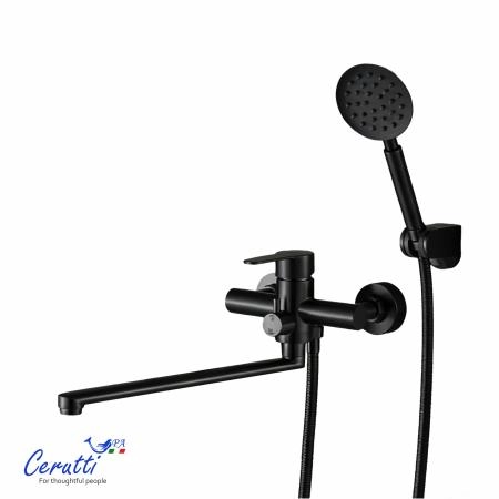 Смеситель для ванны Ceruttispa Овидио VXLMB (OVIDIO VXLMB) из нержавеющей стали, цвет черный матовый