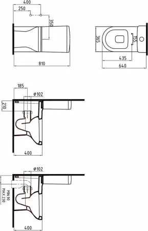 Унитаз Bien VENUS безободковый с форсункой биде со встроенным смесителем сиденье микролифт VNKD064N1VE0W5SZ0