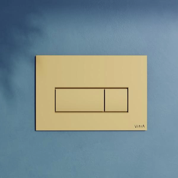 Кнопка смыва для инсталляции VitrA Root Square  740-2324 глянцевое золото двойный смыв