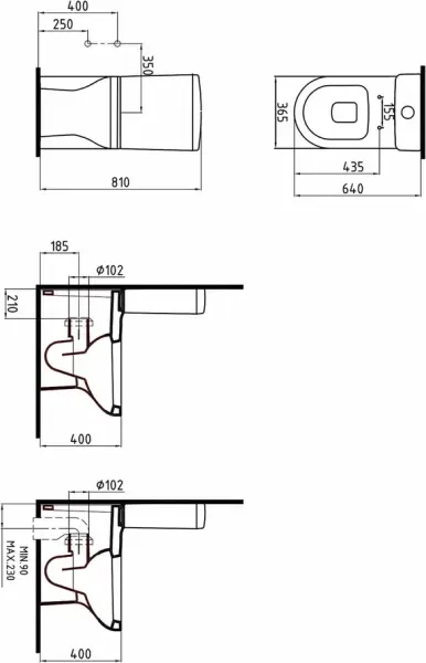 Унитаз Bien VENUS безободковый с форсункой биде со встроенным смесителем сиденье микролифт VNKD064N1VE0W5SZ0