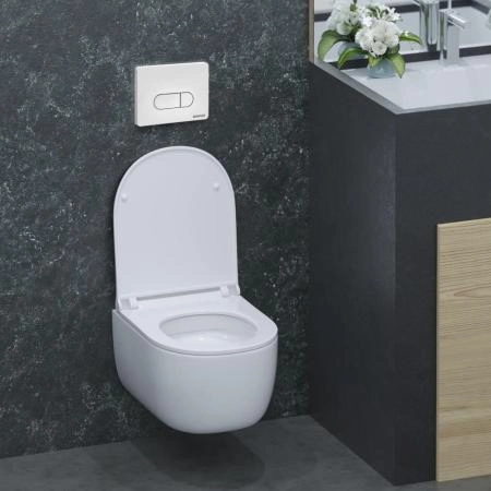 Инсталляция BERGES NOVUM 40234 для скрытого монтажа унитаза кнопка D4 Soft Touch, белая