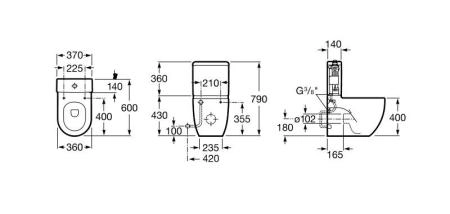Унитаз Roca Meridian-N 342248000 компакт, выпуск универсальный