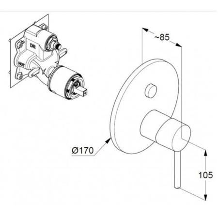Смеситель KLUDI BOZZ 386590576 для ванны встраиваемый внешняя часть