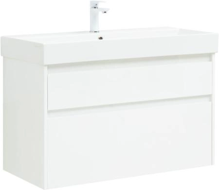 Тумба под раковину Aquanet Nova Lite 100 (SLIM SYNERGY) белый, 2 ящика
