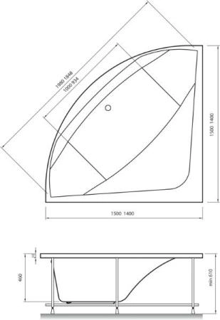 Акриловая ванна Vayer Boomerang 150x150