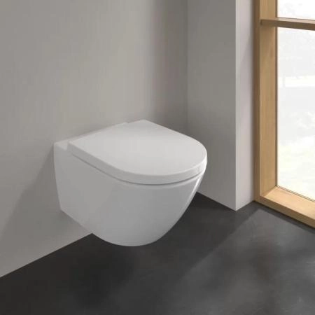 Унитаз Villeroy Boch Subway 3.0 4670TS01 370х560, с крышкой-сиденьем 9M78S101, цвет Альпийский белый