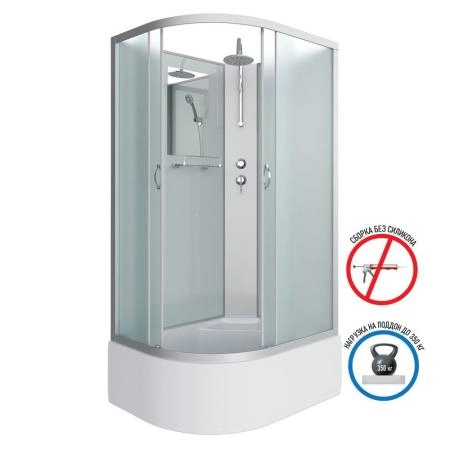 Душевая кабина Niagara NG-2310-14RBKT 1200х800х2100-2400 высокий поддон 40см стекло матовое