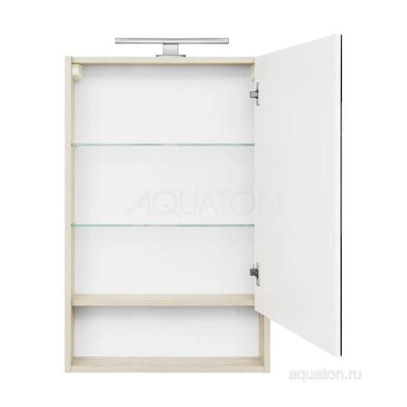 Зеркальный шкаф AQUATON Сканди 55 белый, дуб верона 1A252102SDB20