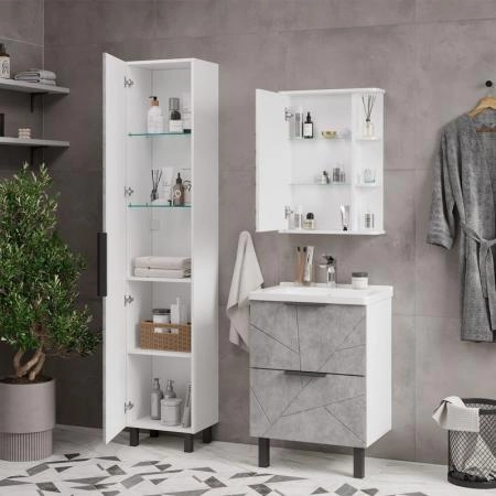 Пенал для ванной напольный Volna Twing 40 бетон