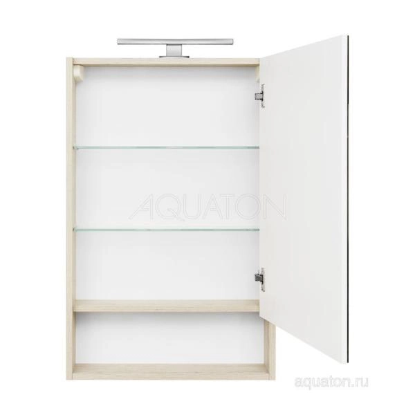 Зеркальный шкаф AQUATON Сканди 55 белый, дуб верона 1A252102SDB20