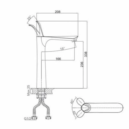 Смеситель для раковины высокий D&K Venice Baciano (DA1032041)
