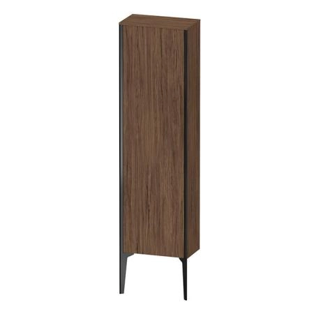 Duravit XViu Шкаф подвесной 40x24x133см, с 1 дверью, 3 стеклянными полками (петли справа), цвет: walnut dark/черный матовый