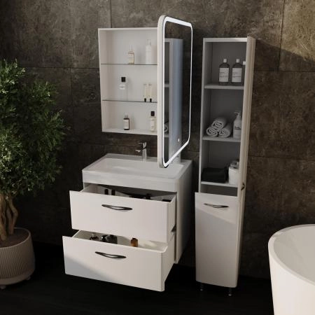Зеркало Style Line-шкаф Каре 70*80 левое с подсветкой, сенсор на зеркале