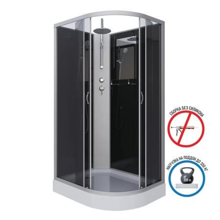 Душевая кабина Niagara NG-3512-14LBKT 1200х800х2100-2400 низкий поддон 13см стекло тонированное