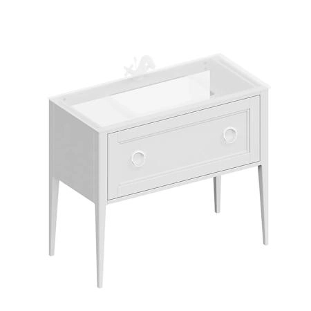 Тумба Kerama Marazzi PLAZA CLASSIC ПЛАЗА КЛАССИК PL.CN.100.1\WHT.M напольная 1 ящик 100, белая матовая