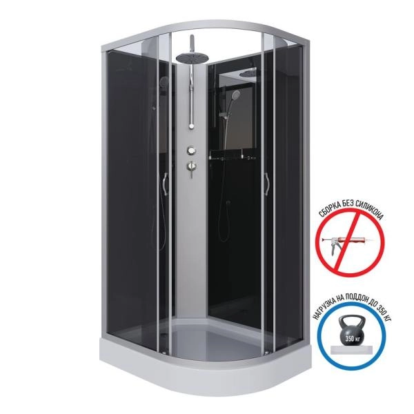 Душевая кабина Niagara NG-3512-14LBKT 1200х800х2100-2400 низкий поддон 13см стекло тонированное