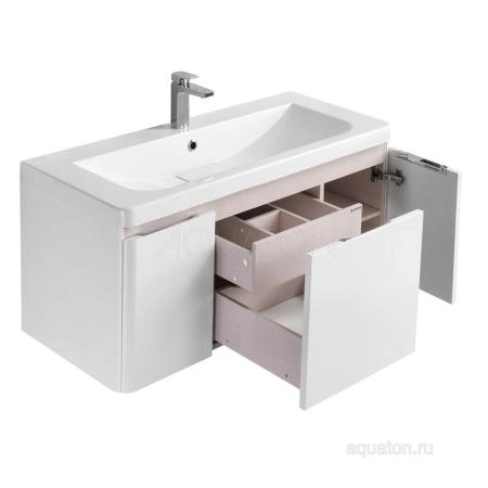 Тумба под раковину Aquaton Шерилл 1A206301SH010 105 с ящиком,белого цвета