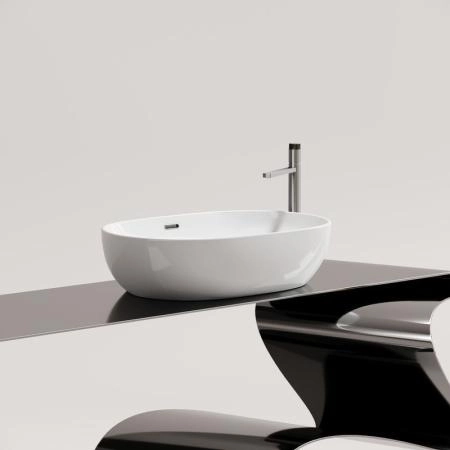 Умывальник чаша накладная овальная со сливом переливом Element 610x420x155мм