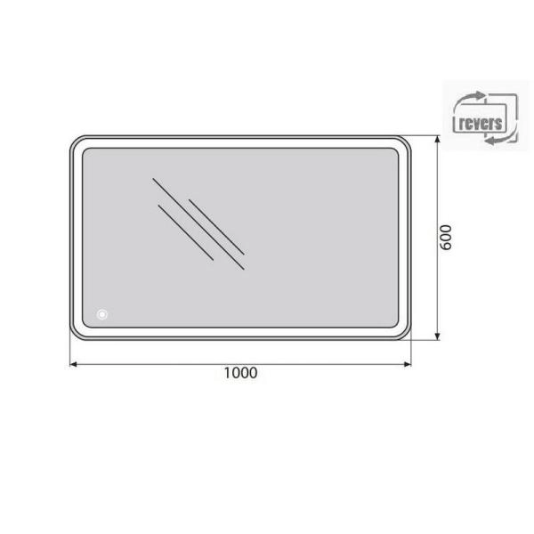 Зеркало Belbagno SPC-MAR-1000-600-LED-TCH Led подсветка, сенсор 1000x30x600