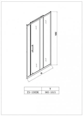 Душевая дверь в нишу Esbano ES-100DK 100x190 см