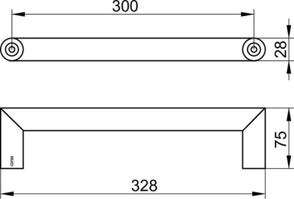 Поручень KEUCO REVA 12807010000 хром 328 мм