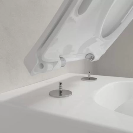 Villeroy&Boch Venticello Унитаз 37.5х56х33см., подвесной, безободковый, в комплекте сиденье SlimSeat c микролифтом, CeramicPlus, цвет: альпийский белый