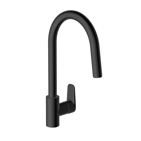 Смеситель VitrA Flow Soft  A4344536EXP с поворотным изливом однорычажный матовый черный латунь