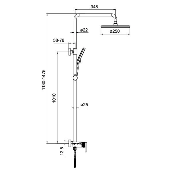 Душевая система GAPPO G2495-91, хром