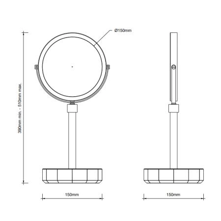 Decor Walther KR KSA Kristall Зеркало косметическое, настольное, цвет: английский зеленый/золото матовое