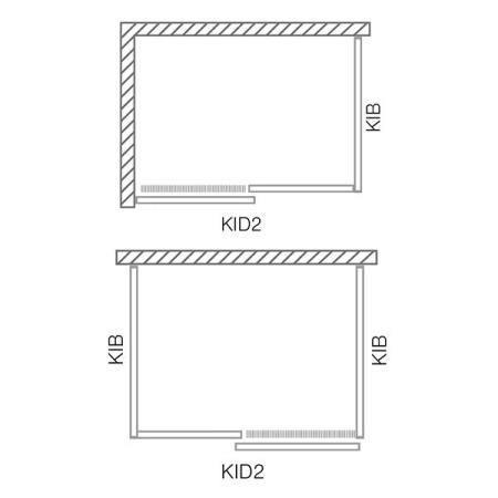 Душевая дверь Roltechnik KID2/1300 LH/CS 2-х секционная сдвижная стекло прозрачное профиль хром